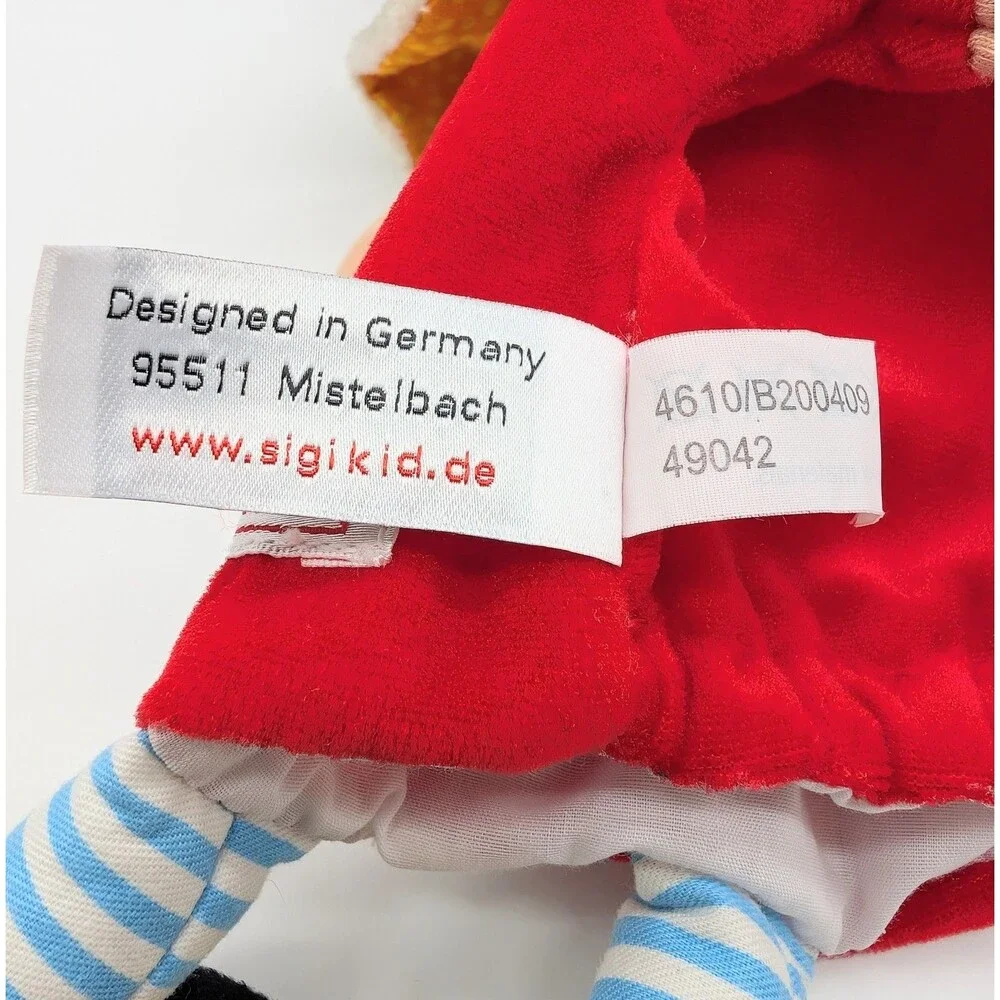 Set Of 2 Sigikid Plush Hand Puppets King Jester Clown Germany My Little Theatre